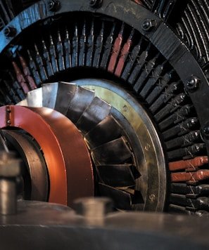 a close up of a machine with a spiral design