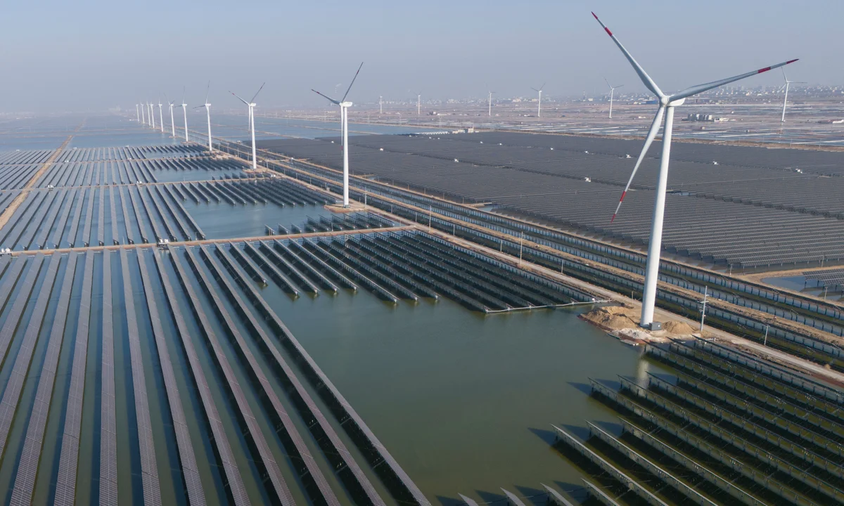 Solar and wind farm in China